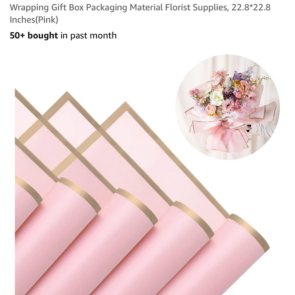 Pink and Gold Wrapping Paper for Gift Boxes NWT